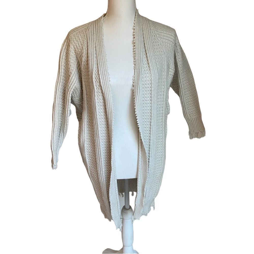 Elliott Open Cardigan Chunky Cable Knit Sweater Size Small